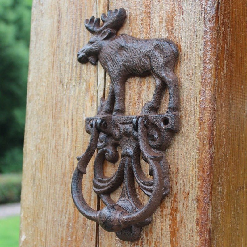 European Retro Nostalgic Cast Iron Crafts Retro Elk Door Knock | Decor Gifts and More