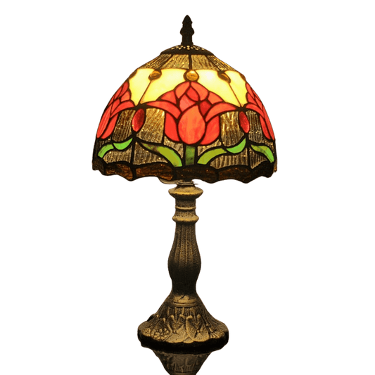 Tulips  Country Minimalist Table Lamp Glass  Lamps Bedroom Bedside Study  lamping  Metal Base | Decor Gifts and More