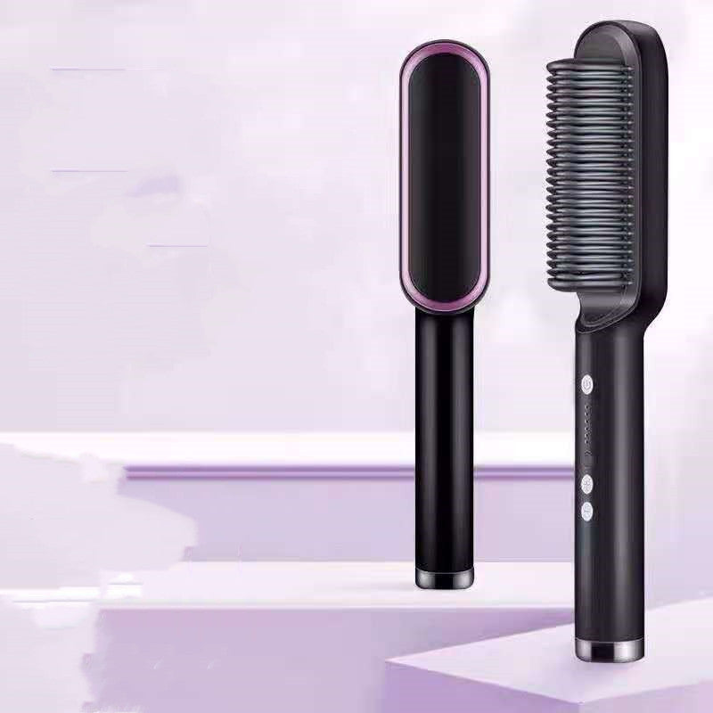 New 2 In 1 Hair Straightener Hot Comb Negative Ion Curling Tong Dual-purpose Electric Hair Brush | Decor Gifts and More