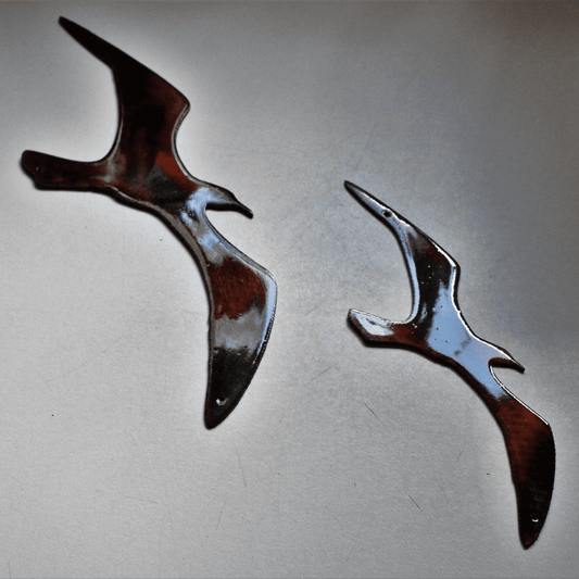 Two Birds Flying Metal Wall Art Accents copper/bronze 5 1/2" x 7" & 4" x 5" - Home Decor Gifts and More