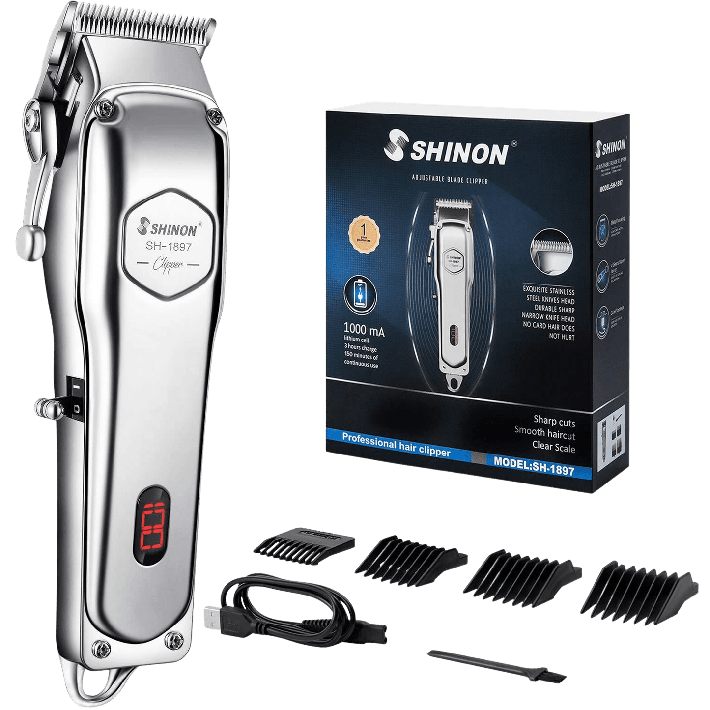 Mens Hair Clippers,Professional Cordless Hair Trimmer Haircut &amp; Grooming Kit For Men Beard Trimmer Rechargeable LED Display - Home Decor Gifts and More