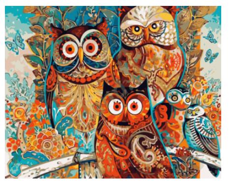 owls paint by number neighborhood of make believe on canvas