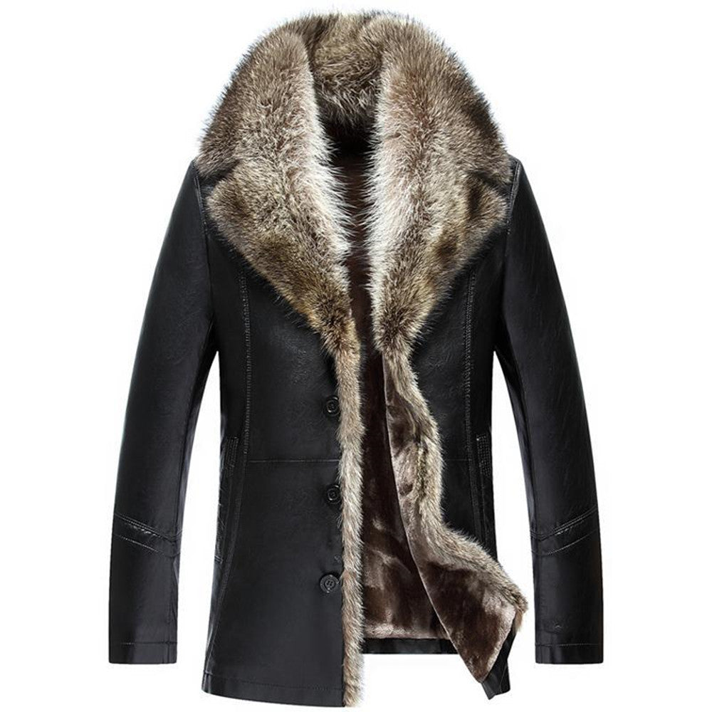 fur coat leather coat medium length