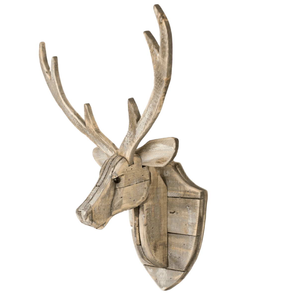 Wood Carved Deer Head Wall Sculpture Rustic Cabin Decor - Home Decor Gifts and More