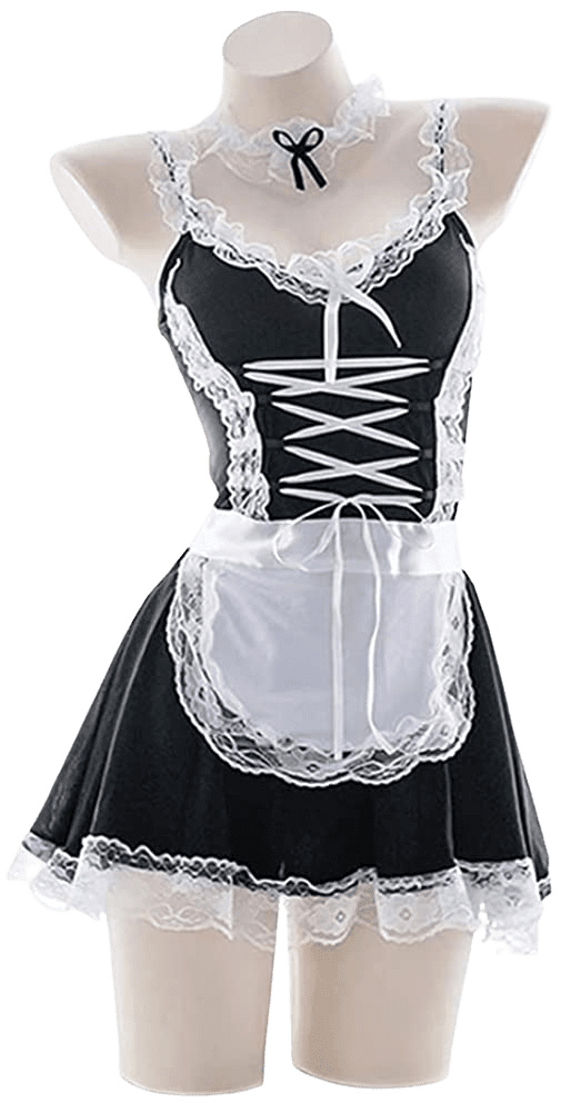 Women's Sexy French Maid Costume Anime Cosplay Lingerie Outfits Roleplay Dress Naughty Lace Apron | Decor Gifts and More