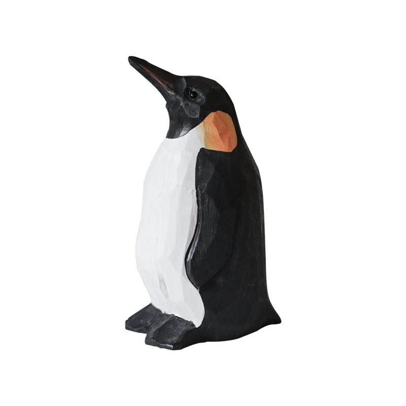 Nordic Pure Hand Carved Solid Wood Emperor Penguin Handicraft Ornaments Creative Soft Decoration