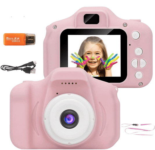 Kids Camera Digital Camera for Kids 5.0 MP FHD Digital Video Recorder Shockproof Action with 2 Inch IPS Screen and 32GB SD Card (Pink) - Home Decor Gifts and More