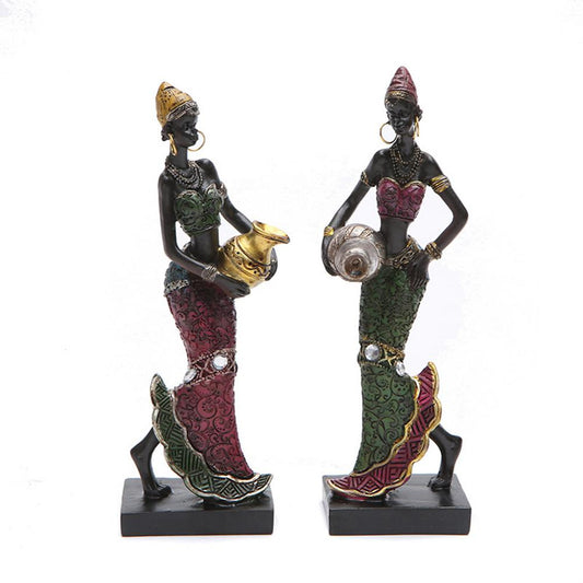 African Women Statue Resin Crafts Sculpture Wine Cabinet African Female Art Crafts Home Office Desktop Decor Ornament - Home Decor Gifts and More