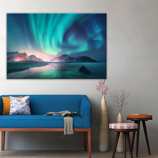 Aurora Landscape Posters canvas painting wall art print picture for home decoration Cuadros painting modern wall decor pictures - Home Decor Gifts and More