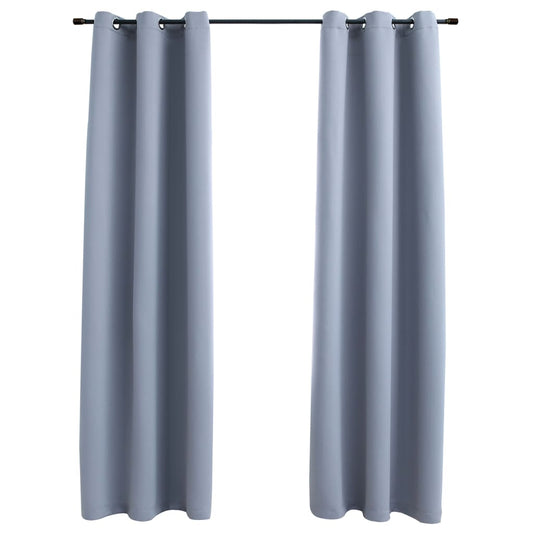 Blackout Curtains with Grommets 2 pcs Gray 37x63 Inches Fabric | Decor Gifts and More