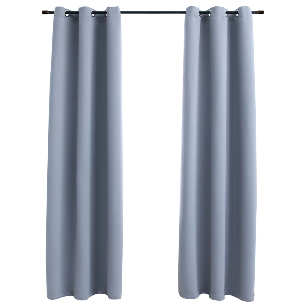 Blackout Curtains with Grommets 2 pcs Gray 37x84 Inches Fabric | Decor Gifts and More