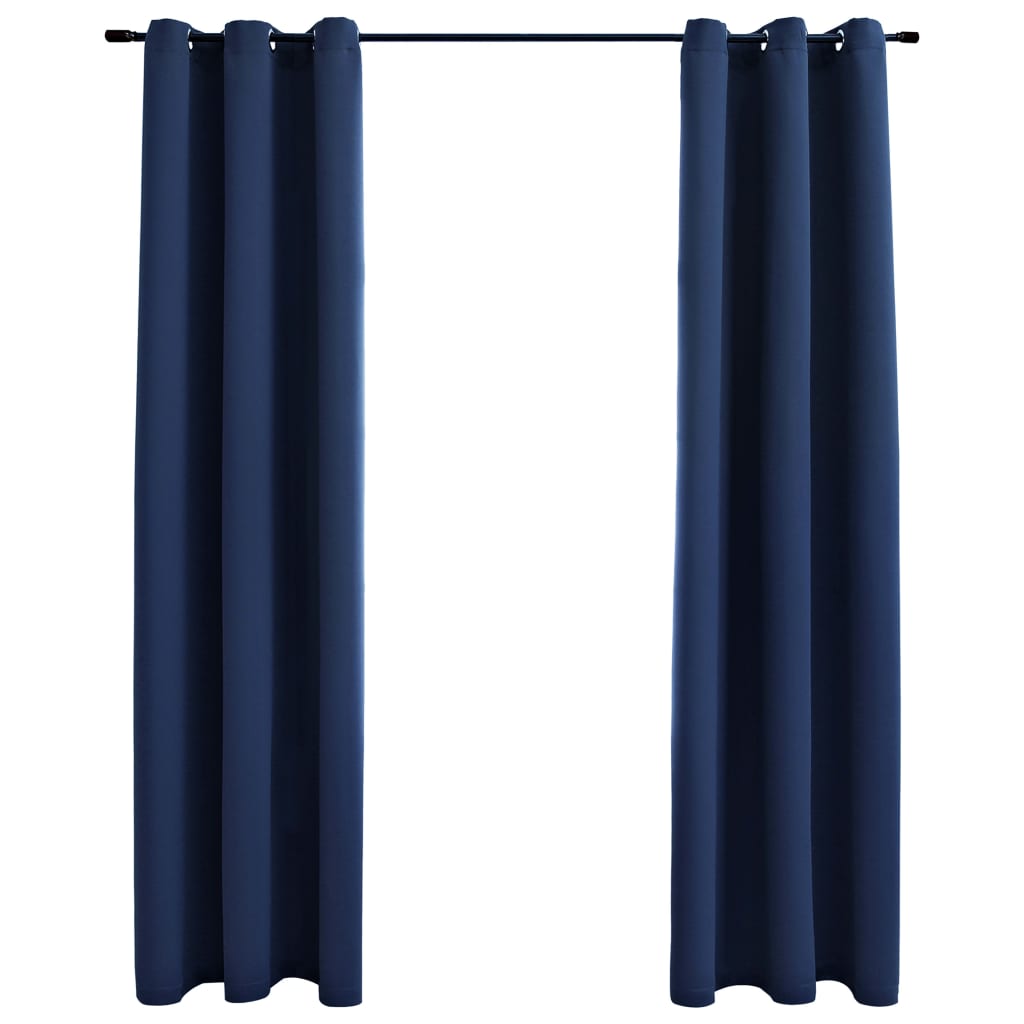 Blackout Curtains with Grommets 2 pcs Navy Blue 37x95 Inches Fabric | Decor Gifts and More