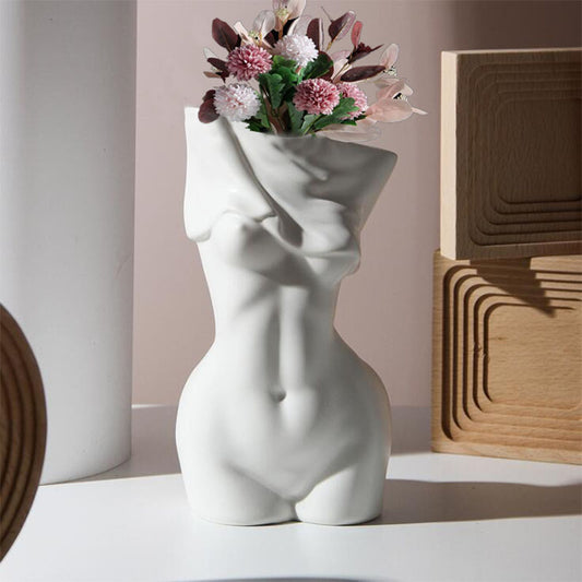 Ceramic Bohemian Body Art Sculpture Home Decor Vase - Home Decor Gifts and More