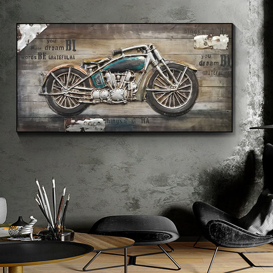 25 models vintage motorcycle canvas oil painting wall art unframed