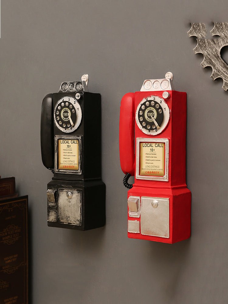 Creativity Vintage Telephone Model Wall Hanging Ornaments Retro Furniture Phone Miniature Crafts Gift for Bar Home Decoration - Home Decor Gifts and More