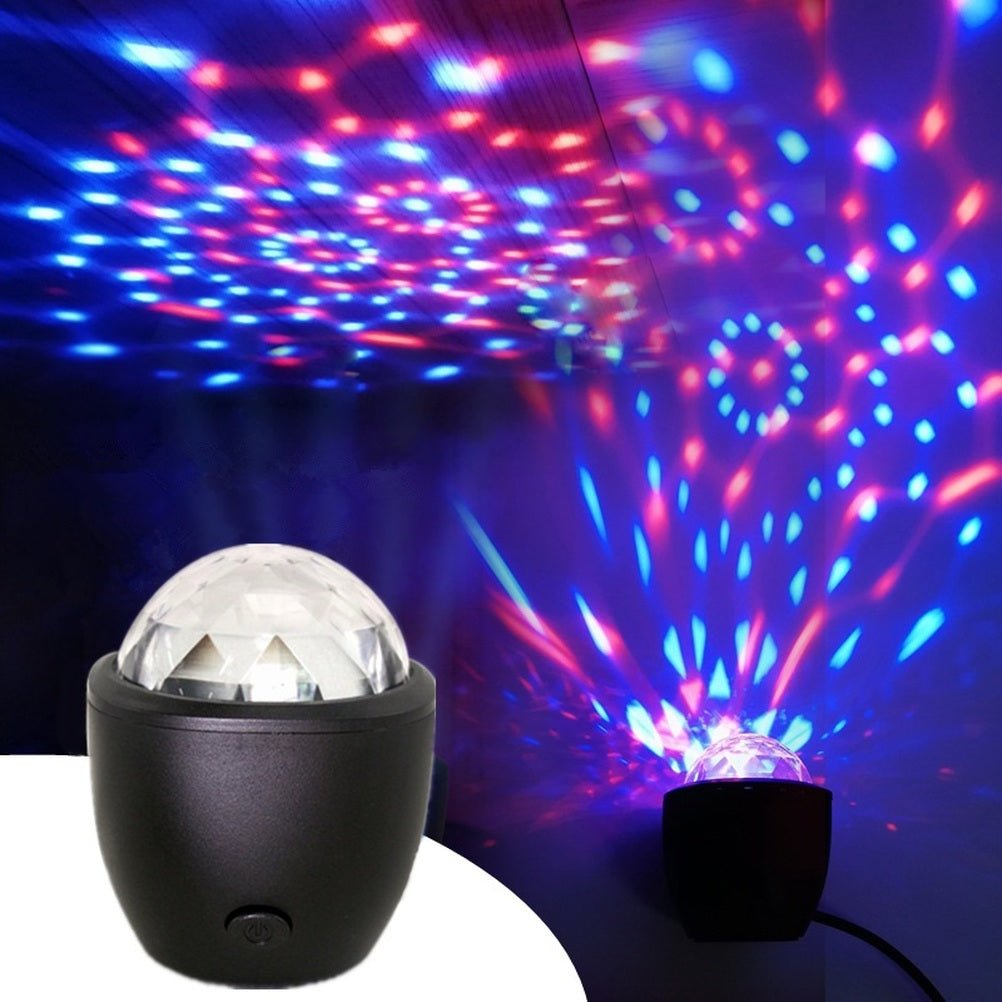 Crystal Magic Ball LED Stage Light Disco Party Stage Projector Lights Voice Activated Mini Flash DJ Lights for Home KTV Bar Car - Home Decor Gifts and More