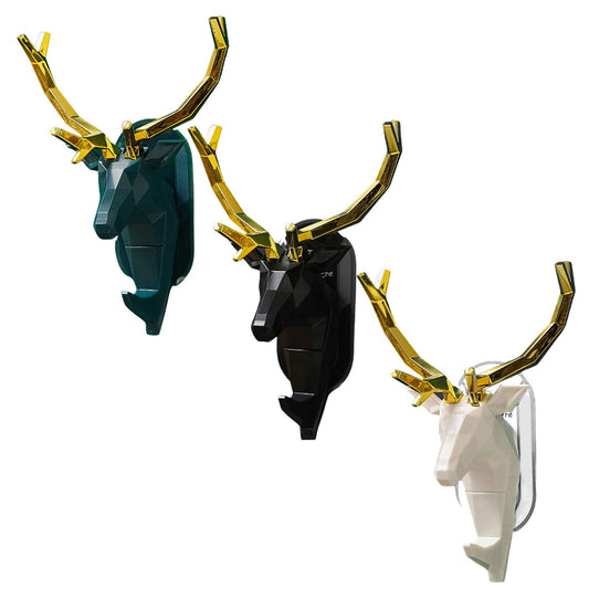 Decorative Deer Wall Hooks With Detachable And Plated Antler - Home Decor Gifts and More