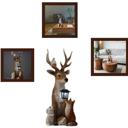 Creative Deer Rustic Cabin Lamp Ornament - Home Decor Gifts and More