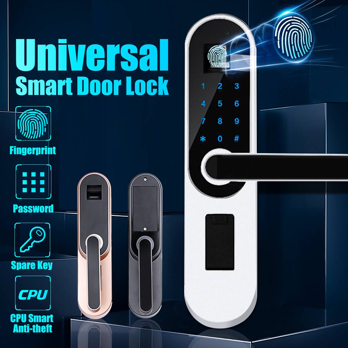 Safurance 3 Way Smart Universal Door Lock Digital Password Touch Anti-theft Security - Home Decor Gifts and More