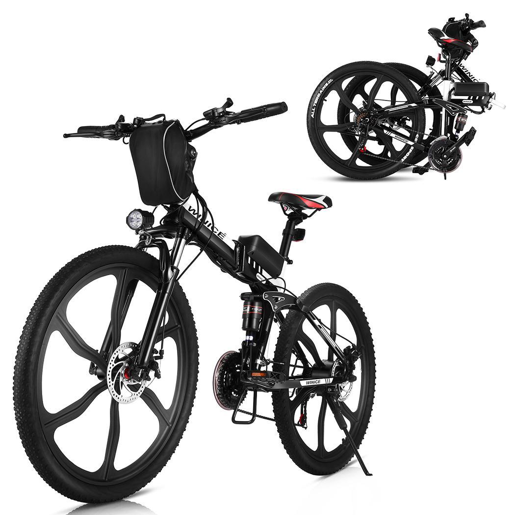 Electric Mountain Bike 21 Speeds Shifter Folding E-Bike Disc 36V/8Ah | Decor Gifts and More