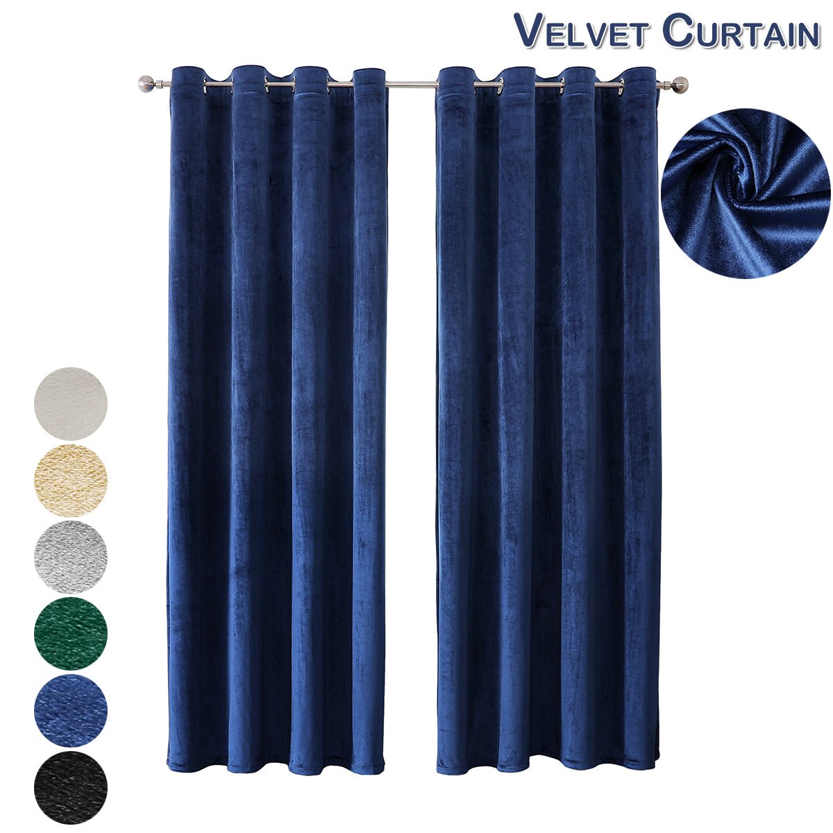 Elegant Curtain Panels Living Room Decoration Blackout Velvet Curtains Luxury Soft Window Drapes Thermal Insulated Curtain Blind | Decor Gifts and More