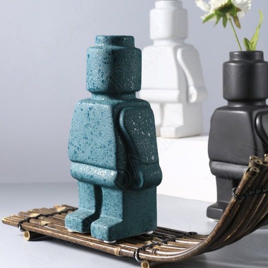 Modern European Ceramic Statue Robot TV Cabinet Desktop Flower Vase - Home Decor Gifts and More