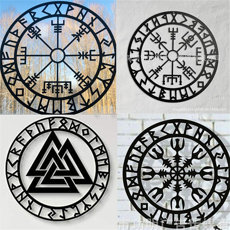 Feelings Metal Wall Art Metal Viking Decor Norse Mythology Vegvisir Runes and Symbols Metal Home Wall Decor  Interior Decoration - Home Decor Gifts and More