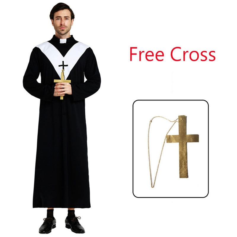 Umorden Easter Purim Halloween Costume for Men Father Priest Bishop Costumes Christian Pastor Clergyman Cosplay | Decor Gifts and More