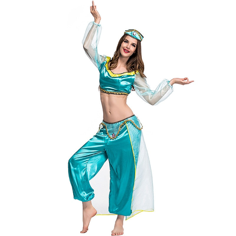 Umorden Fairy Tale Aladdin Lamp Aladdin Costume Jasmine Princess Costumes for Adult Men Women Couple Arabian Clothing | Decor Gifts and More