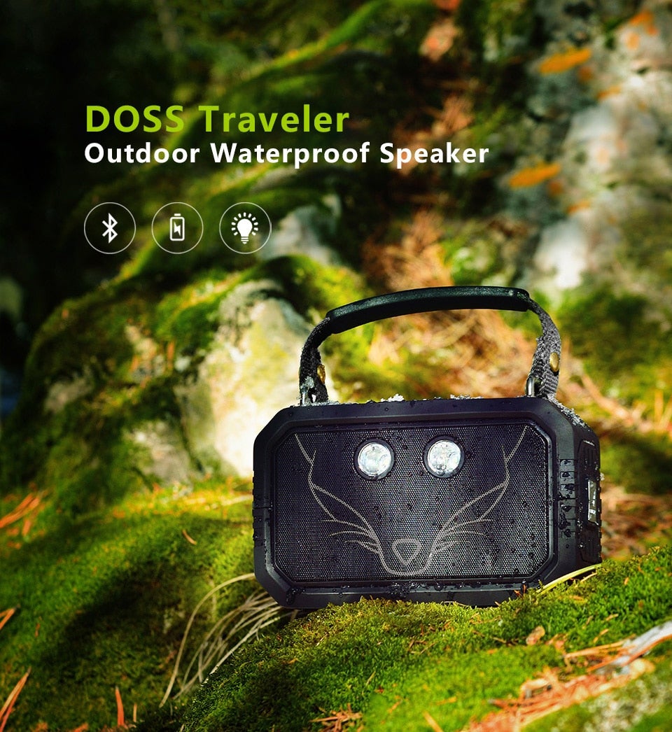 DOSS Traveller Outdoor Bluetooth V4.0 Speaker Waterproof IPX6 Portable Wireless Speakers 20W Stereo Bass Speaker - Home Decor Gifts and More