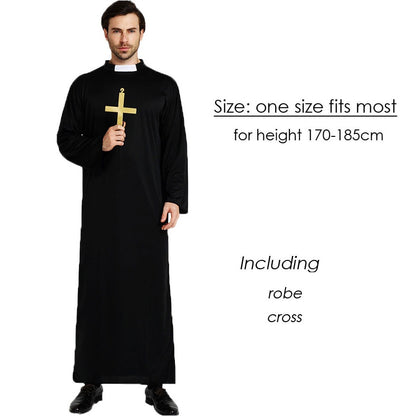 Umorden Easter Purim Halloween Costume for Men Father Priest Bishop Costumes Christian Pastor Clergyman Cosplay | Decor Gifts and More