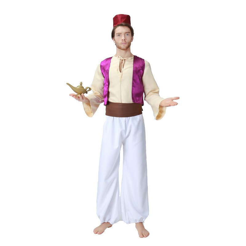 Umorden Fairy Tale Aladdin Lamp Aladdin Costume Jasmine Princess Costumes for Adult Men Women Couple Arabian Clothing | Decor Gifts and More