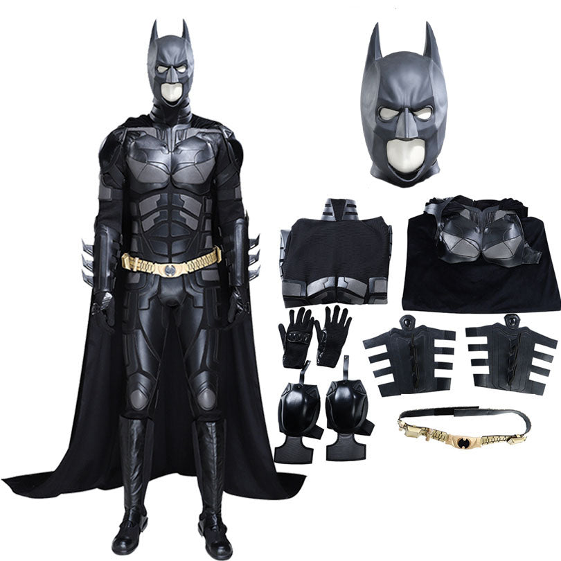 Batman Superhero Cosplay Deluxe Battle Costume Set + Helmet | Decor Gifts and More