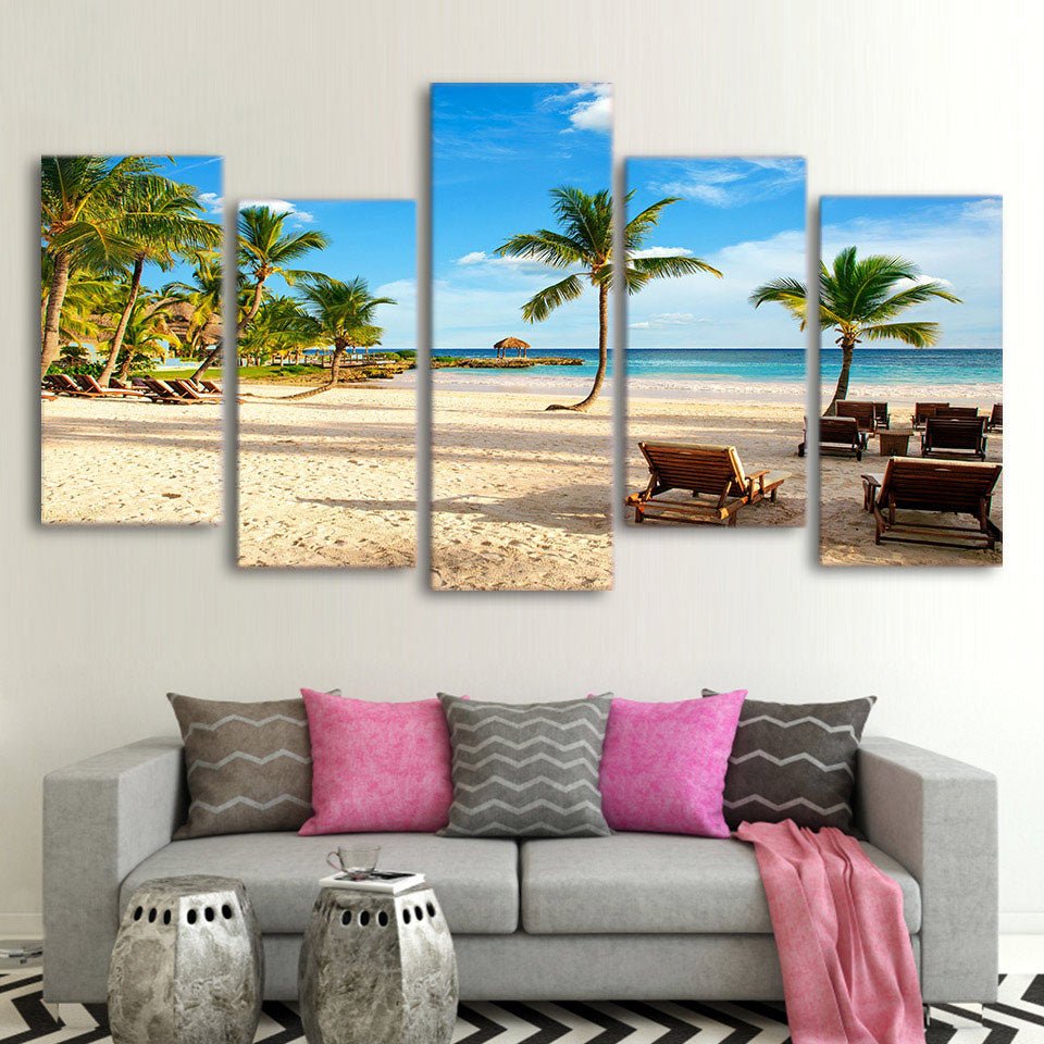 Tropical Tree Beach Seascape Island Coastal Landscape Landscape Paintings - Home Decor Gifts and More