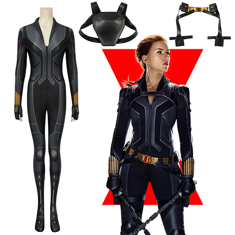 Marvel The Avengers Superhero Black Widow Natasha Romanoff Cosplay Costume Bodysuit Jumpsuit Halloween Cosplay for Aldult Women | Decor Gifts and More