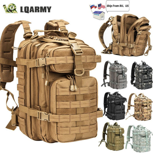 Men Army Military Tactical Backpack 1000D Polyester 30L 3P Softback Outdoor Waterproof Rucksack Hiking Camping Hunting Bags - Home Decor Gifts and More
