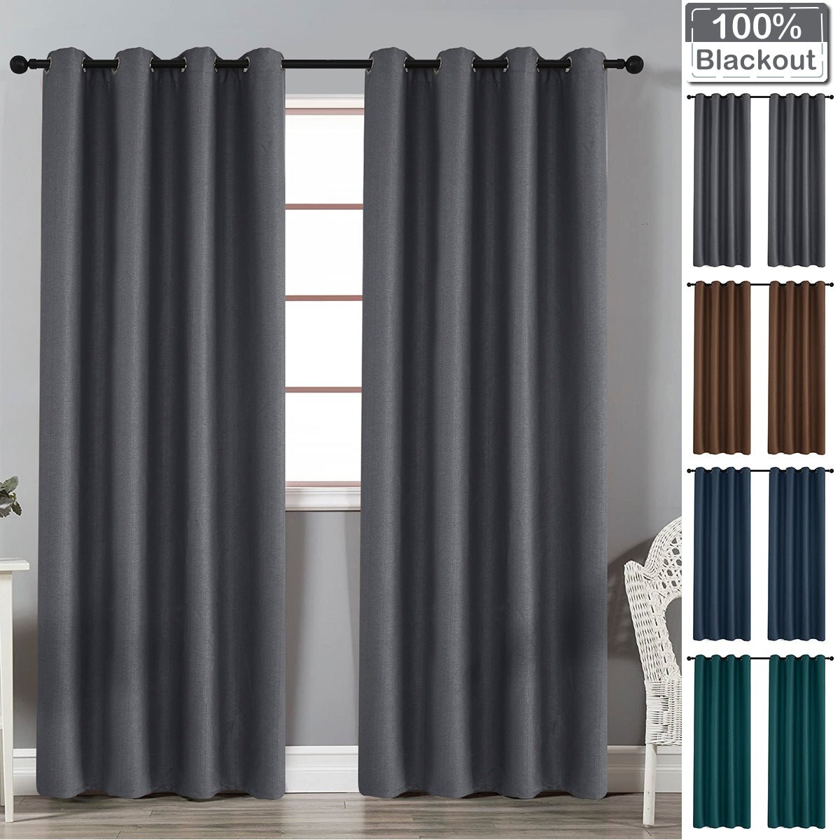 Modern Blackout Curtains  Linen Solid Curtain Simple Shading Curtains For Living Room Bedroom Curtain Eyelets Home Decor | Decor Gifts and More