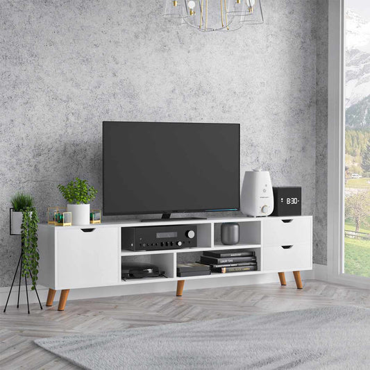 Modern TV Cabinet With Drawers TV Stand Living Room Furniture Shelf Storage for TV up to 55&quot; Flat Screen Storage Shelves - Home Decor Gifts and More