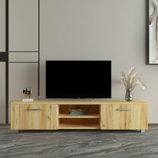 New Design TV Stand Brown Large Storage Space TV Cabinet for Living Room 4 Colors[US-Stock] - Home Decor Gifts and More