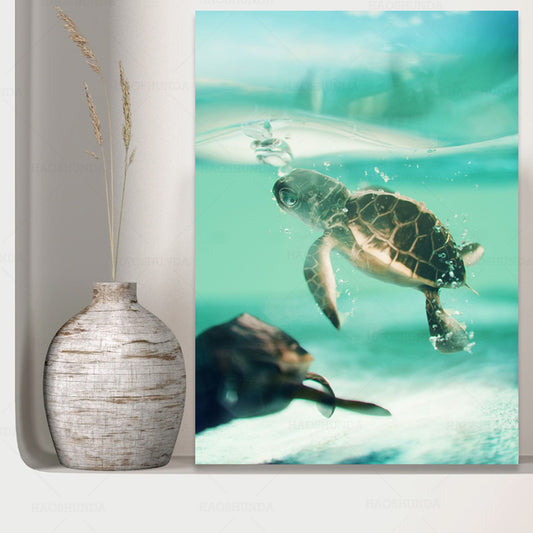 Sea Turtle Animal Modern Sea Print Home Decor Canvas Painting Picture - Home Decor Gifts and More