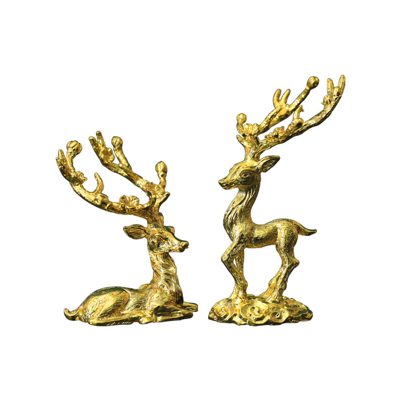 Luxury Copper Electroplated Metal Deer Sculpture Vintage Elk, Deer - Home Decor Gifts and More