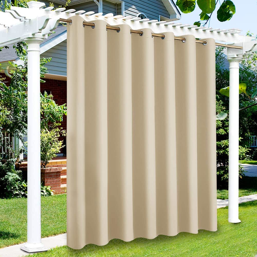 Outdoor Curtains for Patio Rustproof Grommet Top Waterproof Window Curtain Drapes for Porch,Pergola,Cabana,Gazebo,and Sun Room | Decor Gifts and More