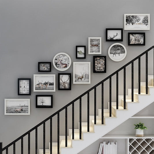 Photo Frame Stairs on The Wall Corridor 15 Piece Set Hanging Pictures Modern Decorative Paintings Wall Decals for Home Art - Home Decor Gifts and More