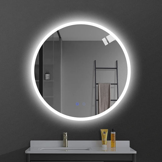 Round LED Bathroom Smart Mirror 24&quot;32 &quot; Anti-fog Makeup Mirror Backlit Vanity Mirror Wall Mounted  Dimmable 3 Color - Home Decor Gifts and More