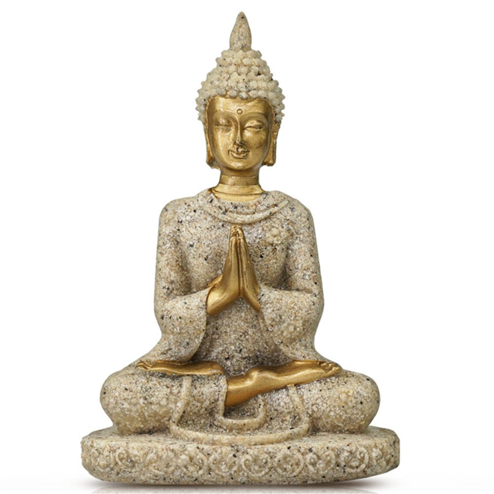 Sandstone Buddha Statue Resin Handicrafts Living Room Entrance Home Decoration Southeast Asia Sculpture Meditation Bodhisattva - Home Decor Gifts and More