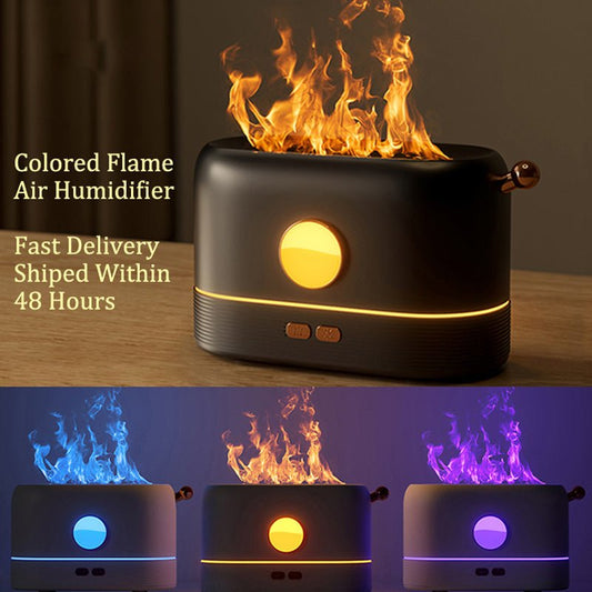 Silent Flame Humidifier, Color-changing Flame Aromatherapy Night Light with Timing for Bedroom Office Decoration - Home Decor Gifts and More