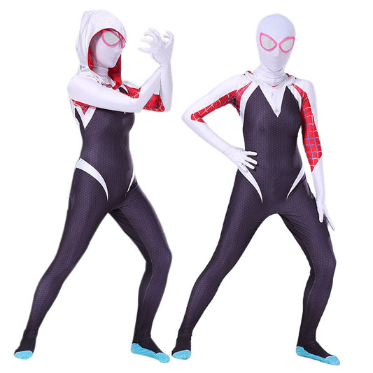 Spiderman Cosplay Costume Spider Man Into The Spider Verse Gwen Stacy Cosplay Costume Jumpsuit Halloween Bodysuit for Kids Adult | Decor Gifts and More