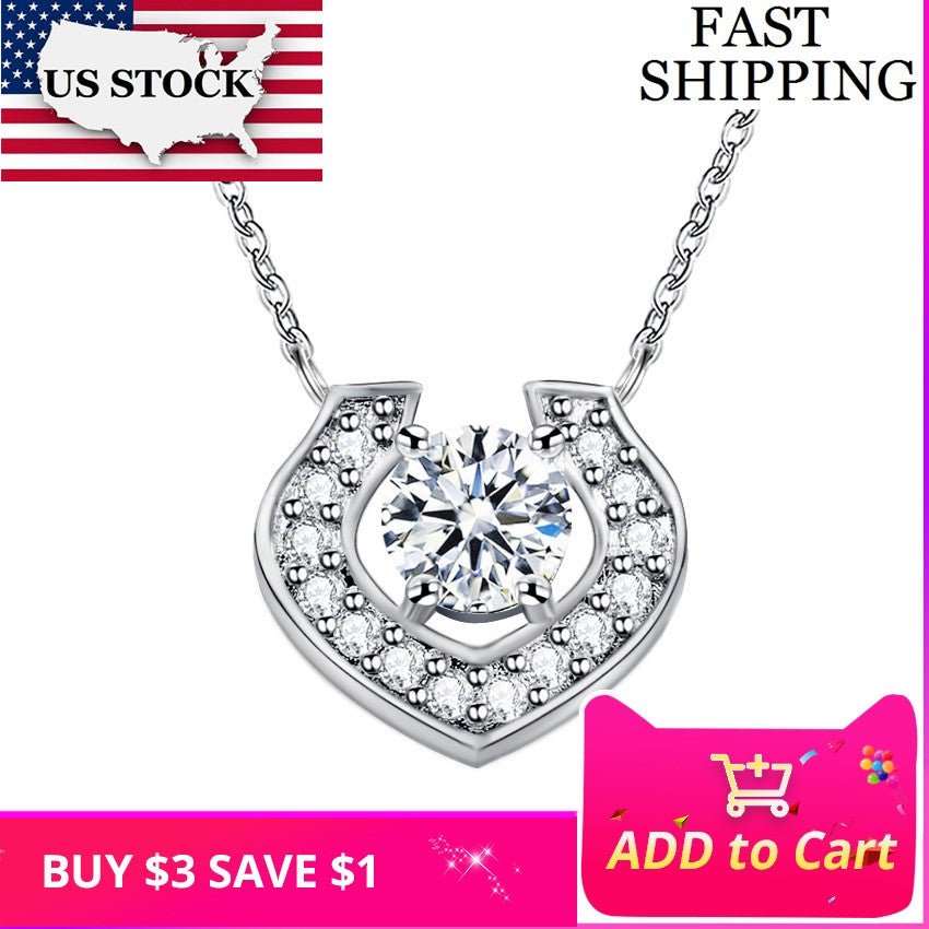 US STOCK Uloveido Necklaces Pendants Necklace Women Colar Heart Crystal Pendant Collier Suspension Collare Bijoux Jewelry Y313 - Home Decor Gifts and More