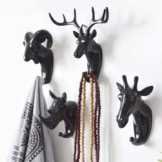 Wall Hanging Hooks Vintage Deer Head Antlers Hanger Rack Wall Decoration - Home Decor Gifts and More