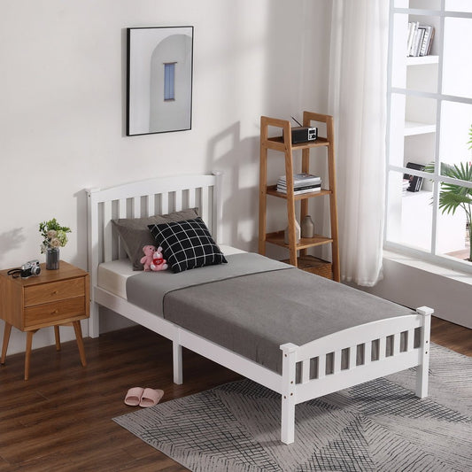 Wood Bed Frame Cap Vertical Strip Bed Twin Sizes | Decor Gifts and More